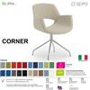 SEIPO CORNER CR0032 Poltrona fissa Quattro razze in tubo di acciaio cromato tessuto V