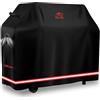 Turtle Life - Copertura per barbecue a gas con 3-4 bruciatori, resistente e impermeabile, 137,2 cm, nero