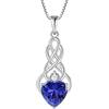 FJ Collana Nodo Celtico Irlandesi in Argento Sterling 925 Ciondolo Infinito con Pietre Portafortuna Dicembre Tanzanite Collana per Donna