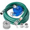 VEVOR Kit Tubo di Aspirazione per Pompa dell'Acqua, con Tubo per Controlavaggio Blu 50,8 mm x 15,24 m, Tubo di Aspirazione 6096 mm Verde, Filtro a Foro Tondo, Camlock, Fascette Stringitubo, Adattatore