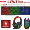 Protech T-WOLF TF810 Set 4 in 1 Gaming con Tastiera Retroilluminata, Mouse, Cuffie Cablate e Tappetino *SPEDIZIONE IMMEDIATA*