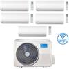 Midea Climatizzatore Condizionatore Midea Xtreme R32 Penta Split 9000 + 9000 + 9000 + 9000 + 12000 BTU con U.E. M5OE-42HFN8-Q INVERTER Classe A++/A+