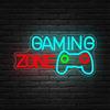 BEISKAFNVSZ GAMING ZONE Insegna Neon LED Luminosa USB Personalizzata Gamepad Insegna Lampada Neon Parete Dimmerabile per Casa Sala Giochi Decorazione Caverna Uomini