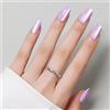 Luxbon Rounded Press On Nails con colla per unghie No-Cure e kit di strumenti - Short Stick On Nails Cat Eye Soft Gel Tips 25-30pcs Full Size Set, unghie finte riutilizzabili, viola