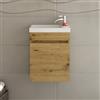 KAMALU Mobiletto bagno 40 cm profondità 22 cm colore legno naturale | LAC-POLIS-40-OAK