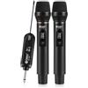 D Debra Microfono Wireless,sistema di microfono cordless portatile doppio in metallo con ricevitore ricaricabile,Ricezione a Distanza di 50M,Microfono per Karaoke, Cantare, Feste a Casa, Matrimoni,Discorsi