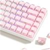 Womier Jelly Keycaps-Crystal Cute Keycaps Pink 60 65 75 100 Percent, Side Printed Elegant Key caps Custom113 Keys, OEM Profile for 61/68/84/87/98/100 Cherry Gateron MX Mechanical, Pink