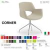 SEIPO CORNER CR0032 Poltrona fissa Quattro razze in tubo di acciaio cromato ecopelle D2 SEIPO