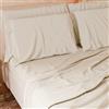 PETTI Artigiani Italiani - Set Lenzuola Matrimoniali Maxi 4 Pezzi, Morbide e Traspiranti, Completo Letto con Lenzuolo Sopra, Lenzuolo Sotto con Angoli Elasticizzati e 2 Federe Lenzuola Panna