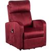 POLTRONE ITALIA Detraibile 19% Poltrona Relax Elettrica 2 motori, reclinazione indipendente schienale pediera 4 ruote spostare utente Sfoderabile Lavabile elevabile anziani reclinabile Rosso Bordeaux