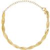 Breil, Collezione Emma, Bracciale Donna in Acciaio IP Gold, Catena Snake Intrecciata, Chiusura a Gancio, Lunghezza Regolabile fino a 15 cm