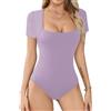 Missufe Maglietta da Donna a Maniche Corte Estiva Basic Body Top in Maglia, Colore: rosso, M