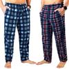 Get Trend Pantaloni Pigiama Uomo Invernale, Set 2 Pezzi Pantalone Lungo con Tasche Laterali, Abbigliamento da Casa, Regalo Uomo (2XL, Marina/Rosso, 2)