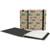 Unipapel - Carpebook 4 anelli ecologici A5, con ricambio 90 fogli riciclati 90 g, quadretti 5 x 5, bande di colore, Uninature Design India, FSC Recycled 100%, Carpebook