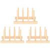Pssopp 3 Set Scolapiatti in legno Supporto per Piatti in Legno di Bambù Piastra In Legno Scolapiatti Cucina Portapiatti per Tazze