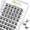 QUEWEL cluster lashes eyelash extension diy lash extension easy to use for beginners at home(DEFD-NATURAL-C-14MM)