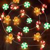 Giugio Gingerbreakenmann - Catena luminosa natalizia, 3 m, 30 LED, decorazione natalizia, con bastoncini di zucchero, catena luminosa per albero di Natale, camera da letto, camino, balcone, festa