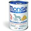 MONGE 400 g Monge Monoprotein Alimento Completo Monoproteico Cibo Umido Paté con Frutta per Cani Adulti con Tacchino e Agrumi Grain e Gluten Free