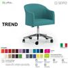 SEIPO TREND TR0002 Poltrona girevole base 5 razze con ruote cinque razze in alluminio spazzolato e lucidato ecopelle D2 SEIPO