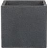 Scheurich C-Cube, fioriera in plastica, grigio pietra, 40 cm di lunghezza, 40 cm di larghezza, 33 cm di altezza, 44 l Vol.