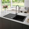 evineo line 350 lavello da cucina con ripiano laterale La: 86 P: 50 cm, ELD100AN, line 350 antracite [Lavelli da Cucina > per Base Sottolavello a partire da 50 cm]