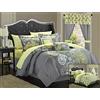 Chic Home Trapunta Reversibile da 20 Pezzi con Stampa Cachemire Letto Completo in Una Borsa con Set di Lenzuola, tendaggi per finestre e Cuscini Decorativi, Cotone, Grigio, King Size
