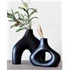Carrot's Den - Set di 2 vasi in stile nordico minimalista, in ceramica bianca, decorazione per centrotavola, per rami d'olivo, matrimoni, soggiorno, libreria, ufficio, casa moderna, ingresso, console