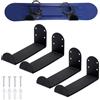 PH PandaHall 2 Set Supporto da Parete per Sci Porta Snowboard da Parete in Acciaio Inox Nero Espositore per Skateboard per Snowboard Longboard Wakeboard, 16.8x5.1x7.8cm