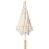 Raguso Ombrello in Pizzo Vintage retrò Ombrello Fatto a Mano Ricamo Fiore Ombrello Matrimonio Sposa Decorazione per Feste Ombrello per Fotografia(L 44cm Beige)