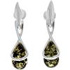 SilverAmber Jewellery Orecchini a lobo moderni in ambra baltica naturale e argento Sterling 925, GL151, Pietra Argento, Ambra