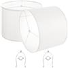 VEVOR Paralume a Tamburo, Set da 2 Pezzi Copri Lampadine con Arpa 400 x 400 x 300 mm, Paralume di Ricambio per Lampade da Tavolo, Lampada da Terra Lampadine a Sospensione, Lino Bianco Sporco