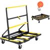 VEVOR Carrello per Cartongesso, Capacità di Carico 816 kg, in Acciaio con 4 Ruote Girevoli e Piano Espandibile, Carrello per Pannelli con Piattaforma Pieghevole con Cinghia di Fissaggio