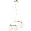Redo Group Italia Srl Lampadario a sospensione Volley a 3 luci oro satin con sfera bianca 3XE14 EDO01-2715/20
