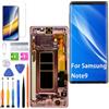 HLYGZX Display per Samsung Galaxy Note 9 Schermo LCD TFT di Ricambio, Kit di Riparazione per Schermo Assembly N960F N960U (Oro con Telaio, Senza Impronta Digitale, Schermo Non Curvo)