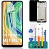 SRJTEK Per Samsung Galaxy M31 Schermo LCD M315 Ricambio Schermo M315F Display LCD Touch Digitizer Assembly SM-M315F, SM-M315F/DS Kit di riparazione (con telaio nero)