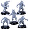 Forged Terrain Soldati lupi mannari - 5 miniature di lupi mannari della seconda guerra mondiale per giochi di guerra da tavolo | Figure horror in scala 32 mm | DnD | Kyoushuneko Licensed | Modelli non