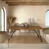 Parama Tavolo rettangolare 180x90cm top in MDF 50mm effetto legno scuro e gambe in acciaio nero | Bersi