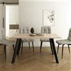 Parama Tavolo rettangolare 140x80cm top im MDF 25mm rovere scuro e gambe in acciaio nero | Isak