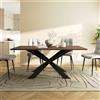 Parama Tavolo rettangolare 180x90cm top in MDF 25mm effetto legno scuro e gambe incrociate in acciaio nero | Arvid
