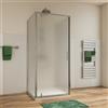 Parama Box doccia cromato 3 lati 70x90x70cm porta battente e due pareti fisse vetro 6mm anticalcare opaco h190 | Lerici