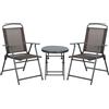 Outsunny Set da Giardino 3 Pezzi con 2 Sedie 53.5x64x93 cm e Tavolino da Caffè Ø45x50 cm, in Metallo, Marrone | Aosom Italy