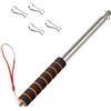 Qiuboluny 2.5M Telescopico Hand Flag Poles con Clips Portable Flag Pole Guida turistica allungabile Leggera Bandiera in acciaio inossidabile Bandiera Pole Pointer per (nero ang arancione)