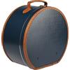 Lierys Cappelliera rotonda blu - 40 x 21 cm - con similpelle - Scatola per cappelli per la custodia con manico e chiusura - Valigia per cappelli - anche come decorazione per la casa