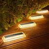 Lacasa Luci Solari da Giardino 4 Pezzi, Segnapasso LED Esterne Solare IP68 Impermeabili, Bianco Caldo Lampade Solari da Giardino, Scale, Terrazza, Patio, Sentieri,Vialetto