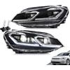 VLAND Motor VLAND Fari per Golf 7.5 Golf MK7.5 veicoli alogeni 2017-2020 [non per GTI/Xeno/R line], con indicatori dinamici - Striscia argento (con lampadine d2h)