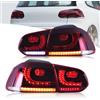 VLAND Motor VLAND LED Fanali posteriori per Golf 6 GTI TDI TSI R 2008-2013, Con indicatori di direzione dinamici, 1 coppia (Rosso e bianco)