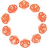 Lahviuu Dadi Poliedrici,10 pcs D10 Dadi per DND MTG Rpg Dungeons And Dragons 20mm Arancione Trasparente