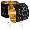VEVOR Paralume a Tamburo, Set da 2 Pezzi Copri Lampadine con Arpa 330 x 330 x 250 mm, Paralume di Ricambio per Lampade da Tavolo, Lampade da Terra Lampade a Sospensione, Colore Nero