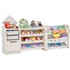 VEVOR Scaffale per Giocattoli in HDPE, Organizzatore per Giocattoli Multifunzionale a 4 Ripiani con 10 Contenitori in Plastica Flessibile, per Camera da Letto e Cameretta dei Bambini, Grigio e Beige