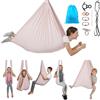 VEVOR Amaca per Yoga Aerea, Capacità di Carico 136,07 kg, Altalena per Yoga con Tessuto in Nylon, Corda a Margherita e Borsa con Cerniera in PE, Altalena da Ginnastica a Doppia Funzione Rosa